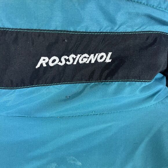 Vintage Rossignol Teal Fleece Lined Full Zip Jacket Winter Coat Men's XL - Picture 7 of 11